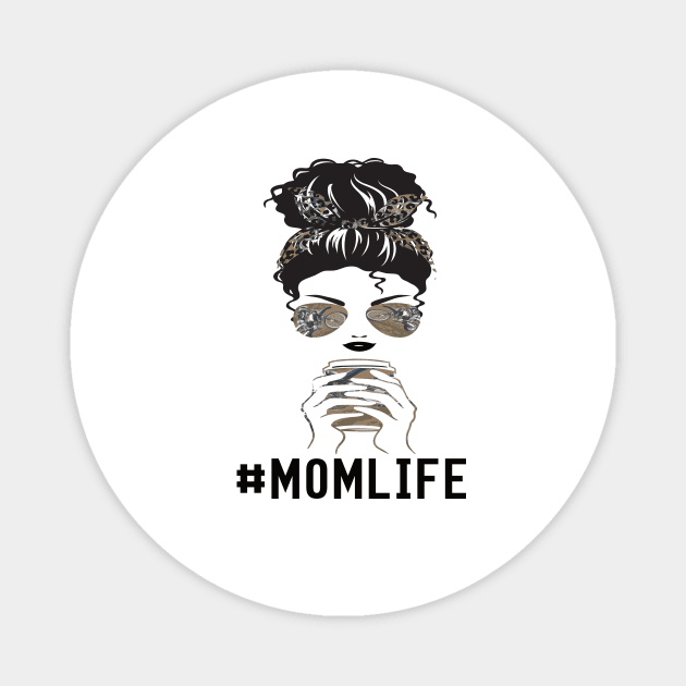 MOM life messy bun dirt bike mom gift Magnet by DODG99